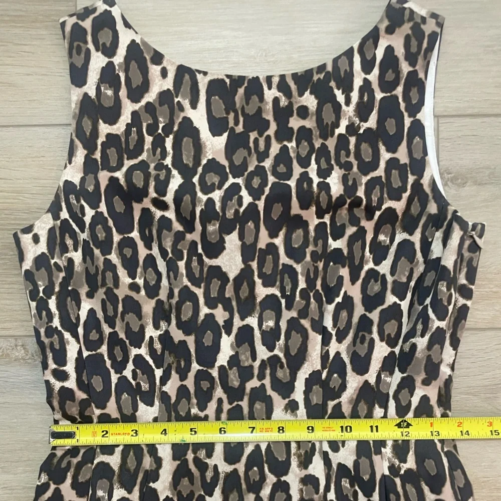 kate spade New York leopard print cotton silk blend sheath dress size 2